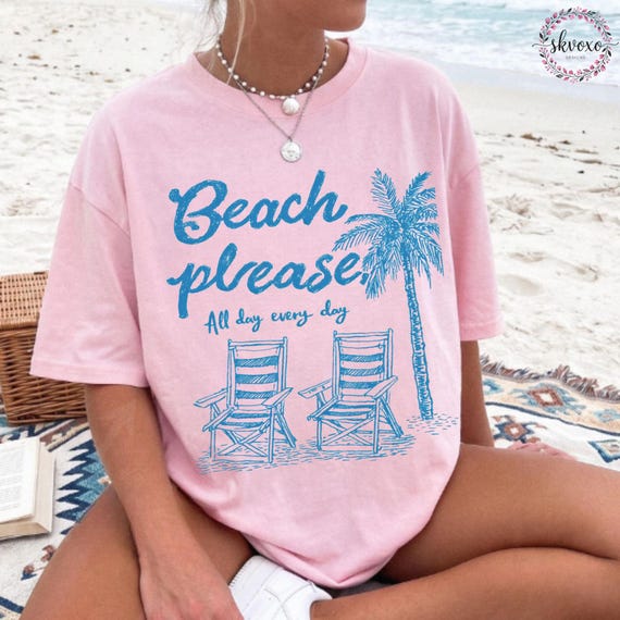 Summer Vibes Comfort Colors® Shirt | Beach Please Summer Vacation Shirt | Beach Shirt | Trendy Summer Graphic Shirt