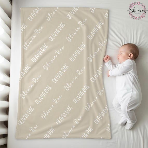 Custom Baby Blanket with Name, Personalized Name Blanket, Newborn Hospital Blanket, Custom Baby Gift, Baby Name Swaddle