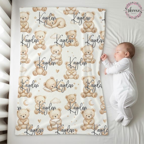 Personalized Baby Blanket | Custom Nursery Name Blanket