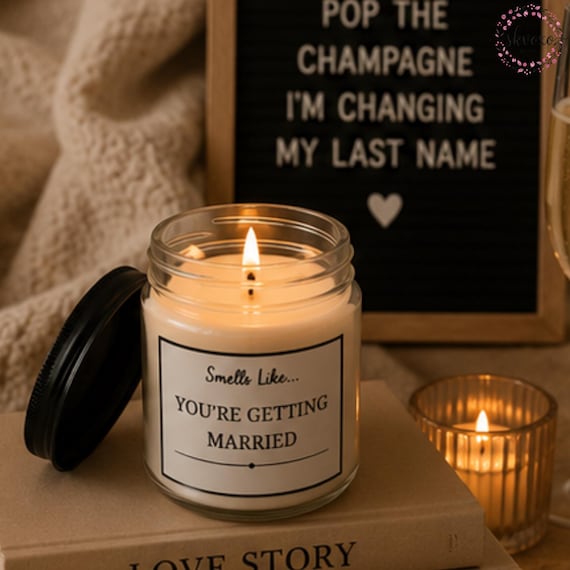 Smells Like You're Getiing Married Soy Candle Gift | 4oz & 9oz with Black Lid | Funny Candle Gifts