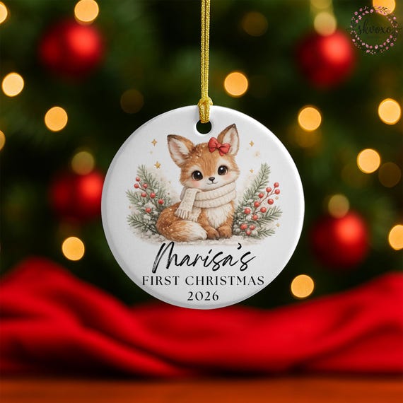 Baby's First Christmas Ornament, Personalized Baby's Christmas Keepsake, New Baby Gift, Custom Baby Ornament