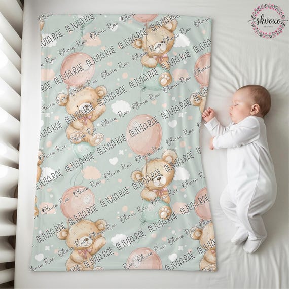 Personalized Baby Blanket, Custom Baby Name Blanket, Newborn Boy Nursery Decor, Newborn Swaddle, Hospital Blanket, Gift for Baby