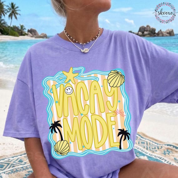 Summer Vibes Comfort Colors® Shirt | Vacay Mode Summer Vacation Shirt | Beach Shirt | Trendy Summer Graphic Shirt