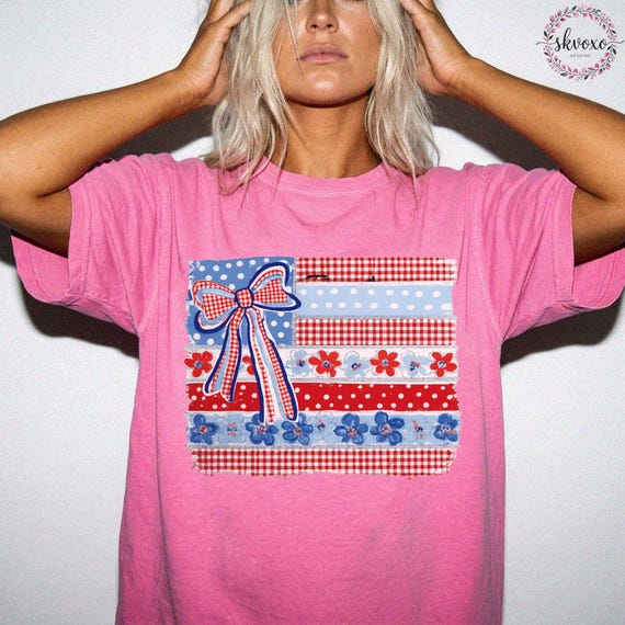 Comfort Colors® All American Mama Coquette Shirt, 4th of July Patriotic Shirt, Independence Day Shirt, Memorial Day Shirt