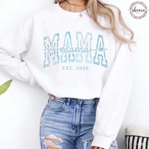 Personalized Mama Sweatshirt, Mothers Day Gift, Birthday Gift for Mom, New Mom Gift, Minimalist Cool Mom Sweater