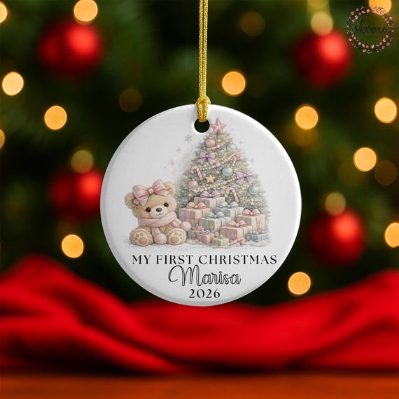 Personalized My First Christmas Ornament 2026, Babys First Christmas Ornament, Custom Name Newborn Keepsake, Baby Girl Christmas Gift