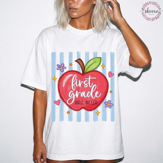 Comfort Colors® First Grade Teacher Shirt, Teacher Life  Shirt, Back to School Shirt, First Day of School Apparel