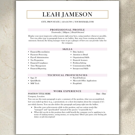 ATS Friendly Resume Template for Word, ATS Resume, ATS Cv Resume Template, Minimalist Resume, Simple Resume, Basic Resume