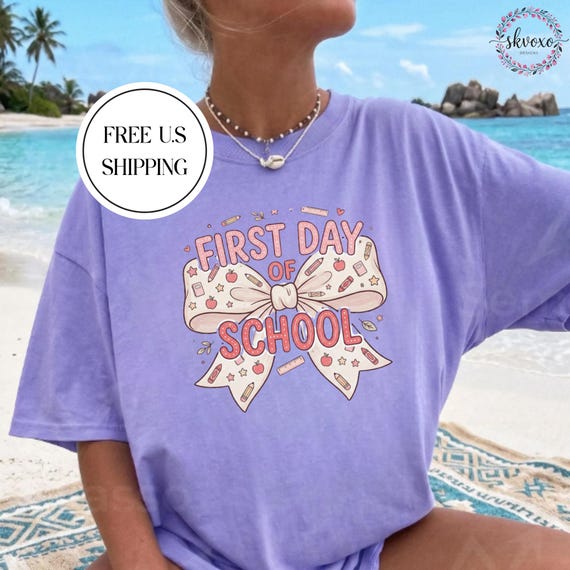First Day of School Coquette Teacher T-Shirt | Back-to-School Teacher Shirt