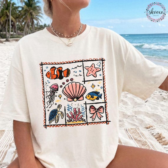 Comfort Colors® Saltwater Seashells Sunshine Shirt, Beach Shirt, Summer Shirt, Summer Vibes Shirt, Trendy Women's Tee, Oversized Beach Tee