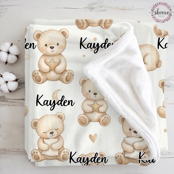 Personalized Crib Blanket, Custom Newborn Name Blanket, Baby Gift, Custom Baby Shower Gift, Personalized Baby Blanket, Newborn Keepsake