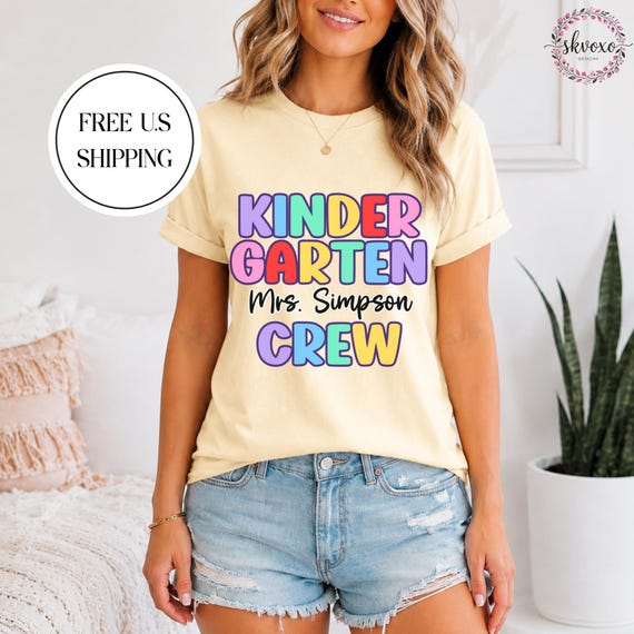 Customized Grade Teacher Shirt, Personalized Back to School Shirt, Cute Kindergarten Grade Teacher Shirt, Rainbow Teacher Shirt,Teacher Gift