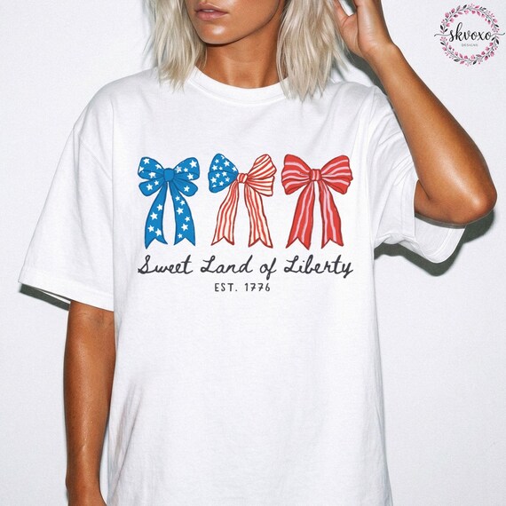 Comfort Colors® Sweet Land of Liberty Coquette Shirt, 4th of July Patriotic Shirt, Independence Day Shirt, Memorial Day Shirt