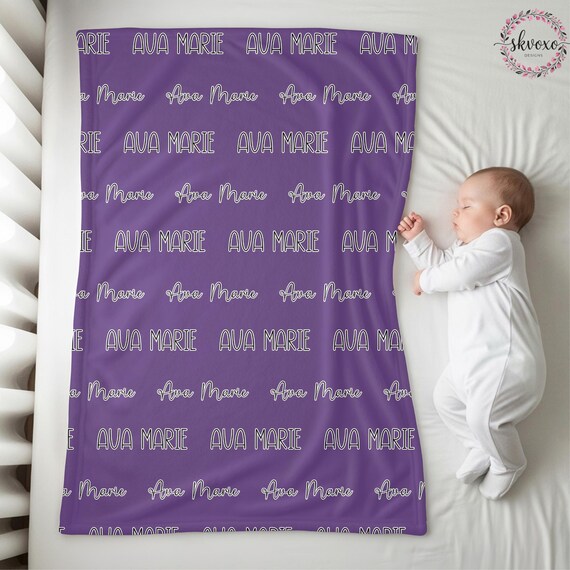 Custom Baby Blanket with Name, Personalized Name Blanket, Newborn Hospital Blanket, Custom Baby Gift, Baby Name Swaddle