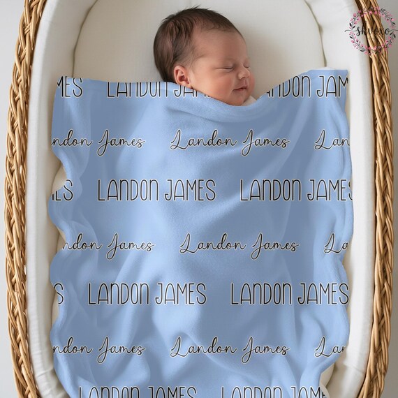Custom Baby Blanket with Name, Personalized Name Blanket, Newborn Hospital Blanket, Custom Baby Gift, Baby Name Swaddle