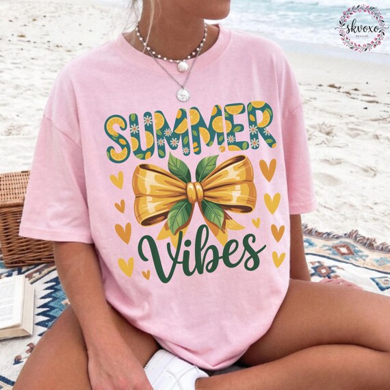 Summer Vibes Comfort Colors® Shirt | Lemon Preppy Summer Vacation Shirt | Beach Shirt | Trendy Summer Graphic Shirt