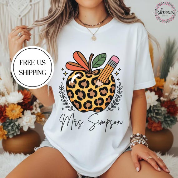 Custom Fall Teacher Shirt | Personalized Teacher T-Shirt