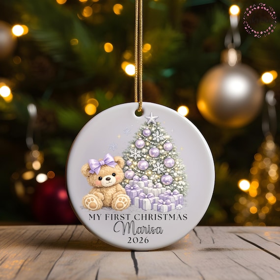 Personalized My First Christmas Ornament 2026, Babys First Christmas Ornament, Custom Name Newborn Keepsake, Baby Girl Christmas Gift