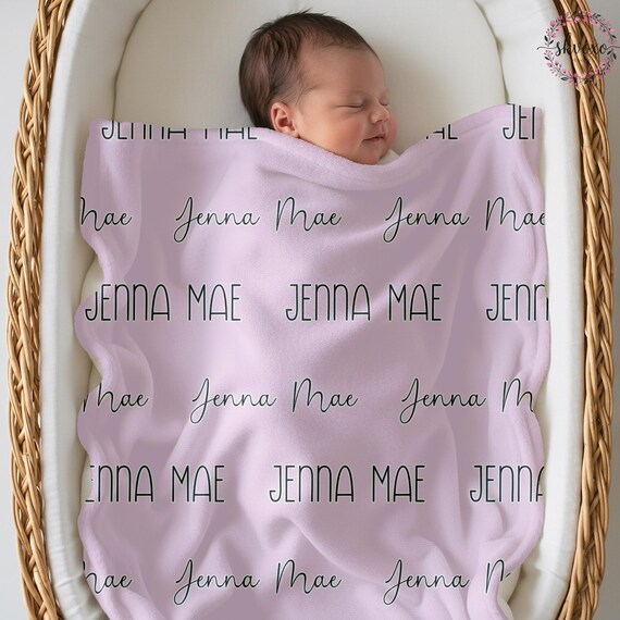 Custom Baby Blanket with Name, Personalized Name Blanket, Newborn Hospital Blanket, Custom Baby Gift, Baby Name Swaddle