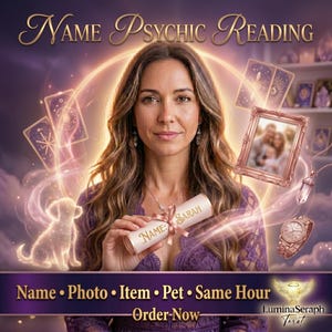 Name Psychic Reading | Photo Face Item oder Haustier Energie Einblick | Personalisierte spirituelle Bewertung | Same Hour PDF