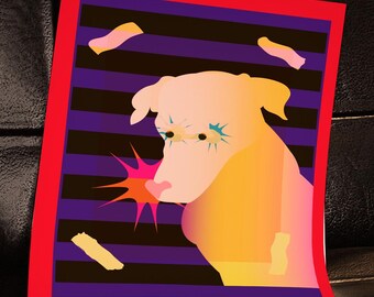 Abstract Westie Dog wallpaper Art Print | Unique West Highland Terrier Gift | Digital Wall Decor