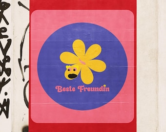 Friend Definition Print – Pink Bauhaus Poster (Digital Download)