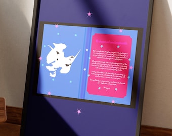 Secret Love Message Book - Digital Printable Wall Art Poster for Her Bedroom