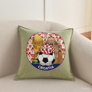 Custom Soccer Pillow 2026, Personalized National Team Cushion, Soccer Fan Gift for Man Cave, Country Pride Throw Pillow