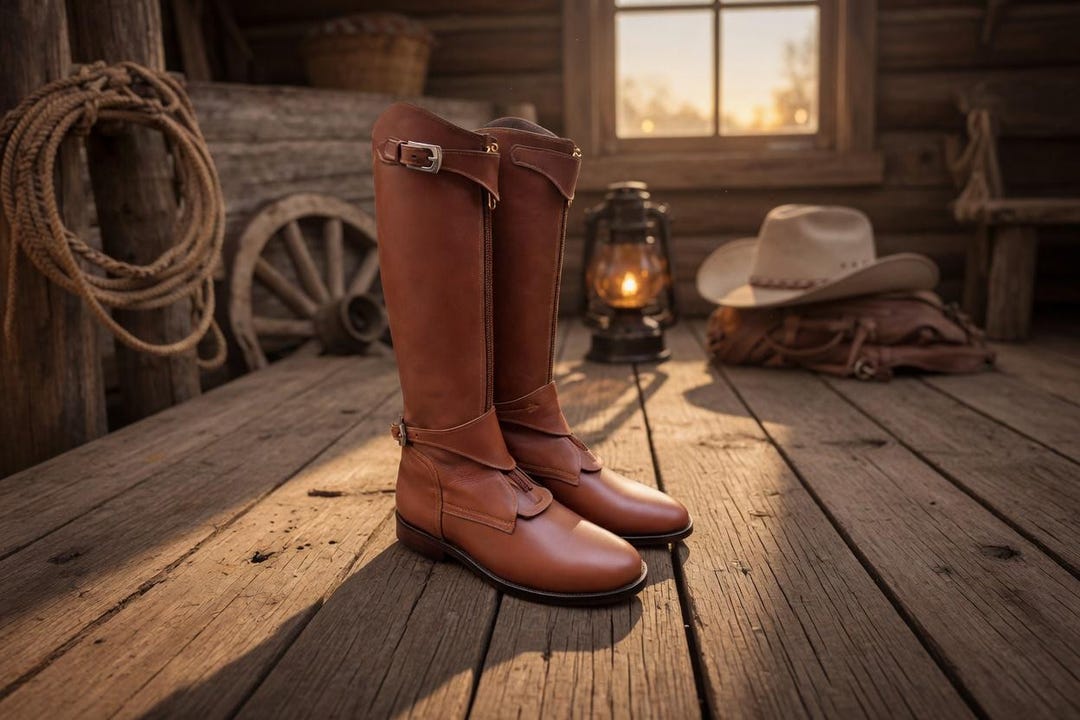 Handmade Leather Equestrian Boots – Tall Riding Style Buckle Detail - Etsy