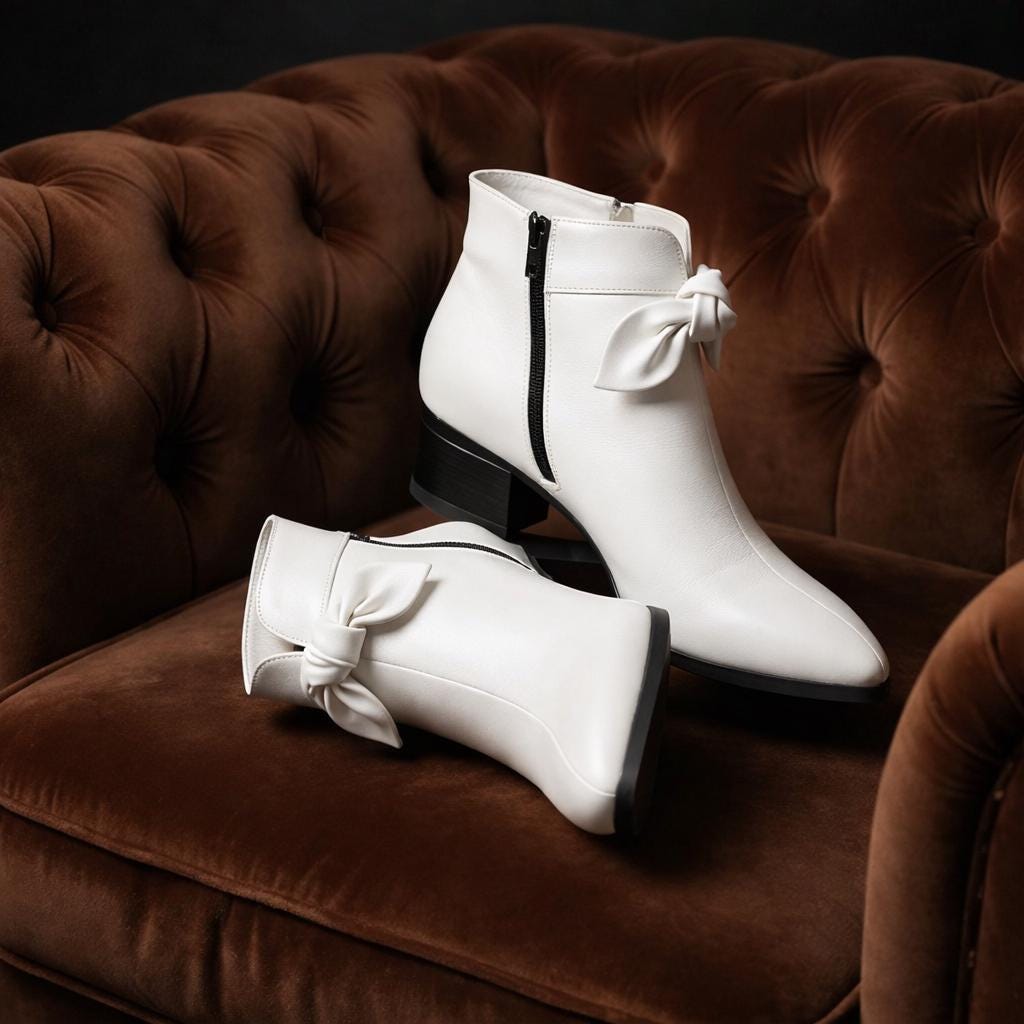 Elegant White Ankle Boots - Etsy