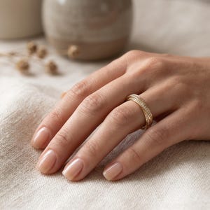 Intertwined Eternity Ring, Pave CZ Ring for Women, Dainty Anniversary Ring, Infinity Wedding Band, Sparkling Stackable Ring, Gift for Her