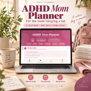 ADHD Mom Planner – Interactive HTML Life Bundle (Digital Download)