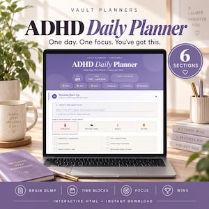 ADHD Daily Planner – Interactive HTML Digital Planner (Instant Download)