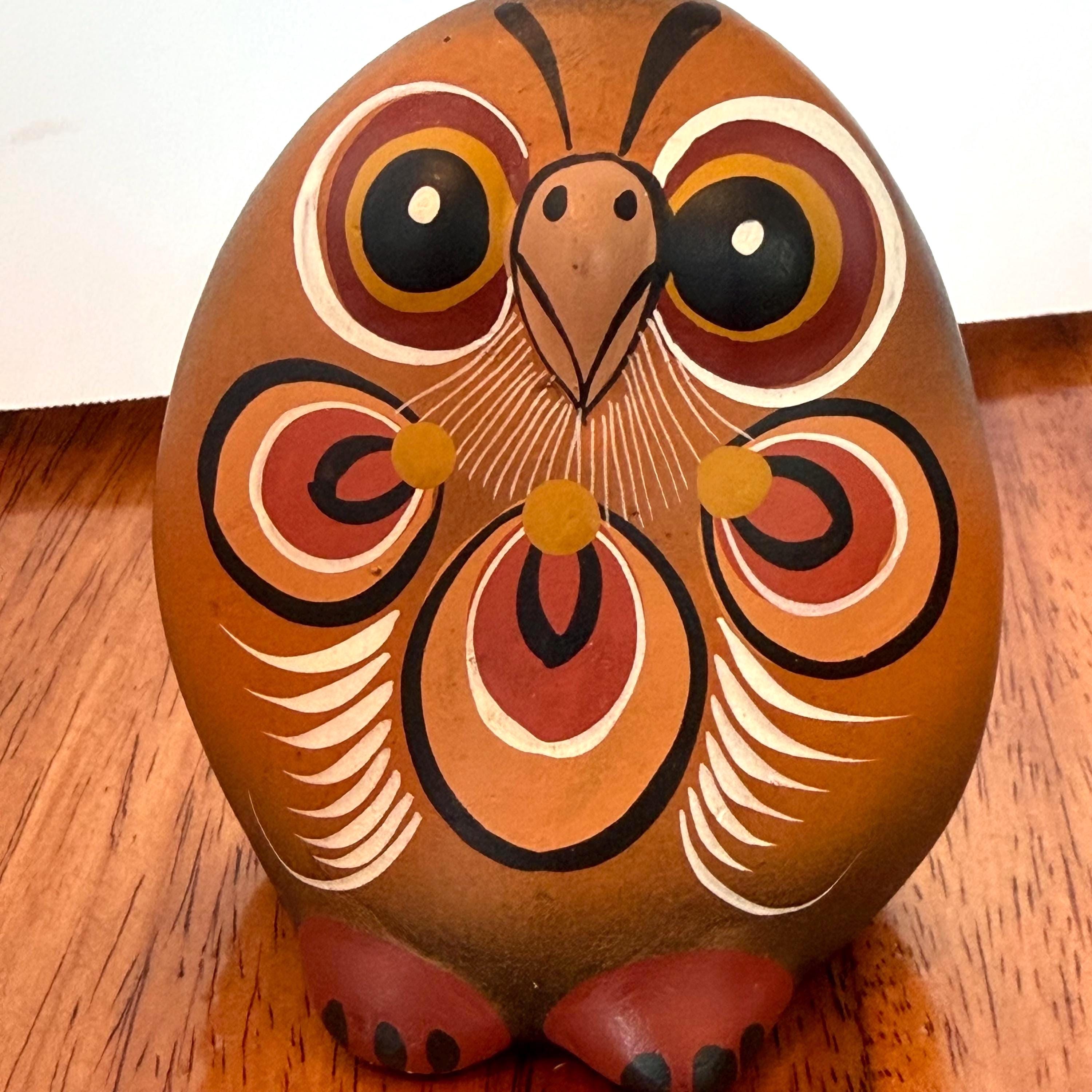Vtg Tonala Mexican Stoneware Pottery Owl by Elias Regin