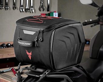 Motorcycle Helmet Tail Bag Waterproof Rear Seat Backpack Moto Travel Luggage Large Capacity Riding Bag