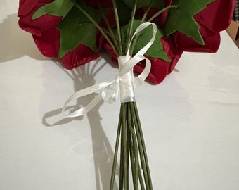 Piccolo bouquet di fiori artificiali, fiori finti realistici, decorazione per tavolo da matrimonio, composizione per vaso, colore rosso vino