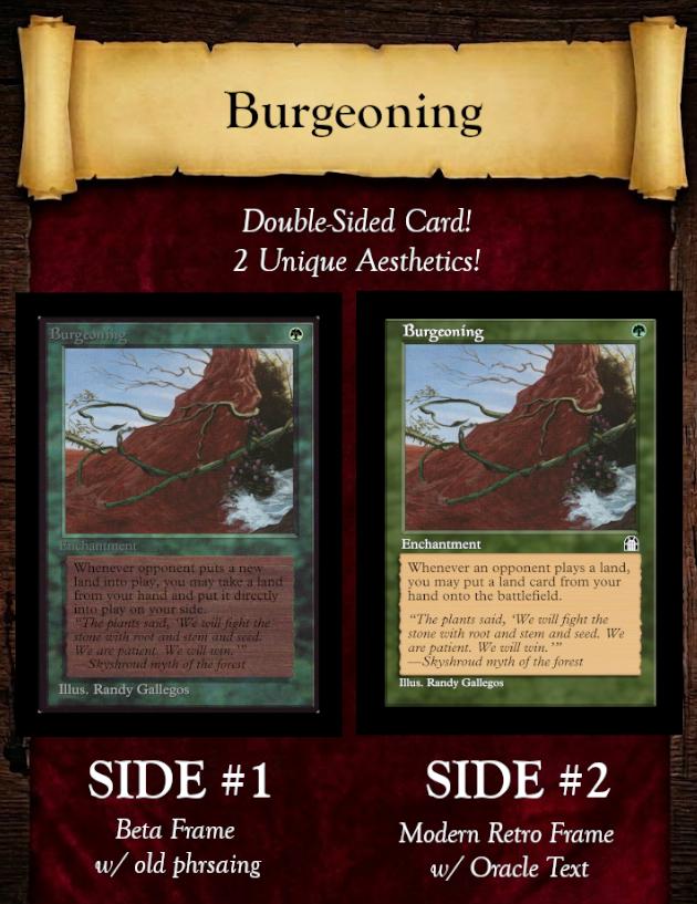 two sided cards mtg Burgeoning - Magic: the Gathering (MTG), (beta & Retro Frame) 2-sided Custom Card, Playtest/proxy General - Dual Faced Cards