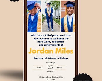 HBCU Graduation Evite, Animated NC A&T Invitation, Class of 2026, Editable Canva Template