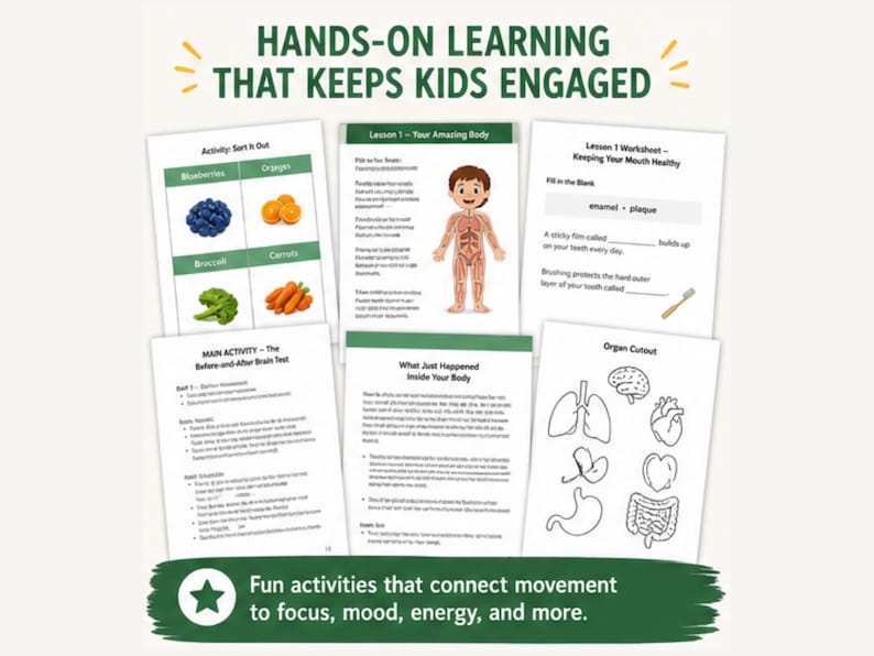 Kids Exercise Science Unit Study Ages 9–12 | Why Movement Matters for Learning & Health | Printable PDF image 3