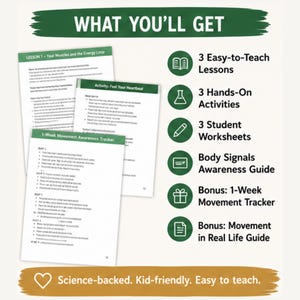 Kids Exercise Science Unit Study Ages 9–12 | Why Movement Matters for Learning & Health | Printable PDF image 2