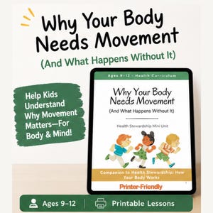 Kids Exercise Science Unit Study Ages 9–12 | Why Movement Matters for Learning & Health | Printable PDF image 1