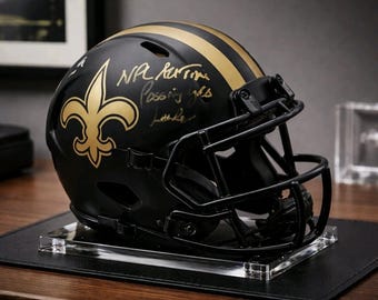 Drew Brees Signed Saints Eclipse Mini Helmet: NFL All Time Passing Leader (Beckett Authenticated)
