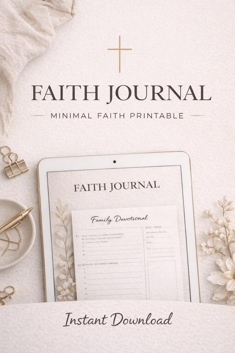 Faith Journal Printable, Christian Prayer Bible Study Planner (instant ...