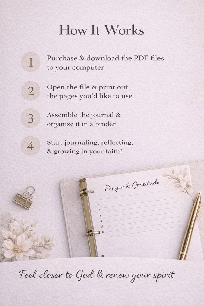 Faith Journal Printable, Christian Prayer Bible Study Planner (instant ...