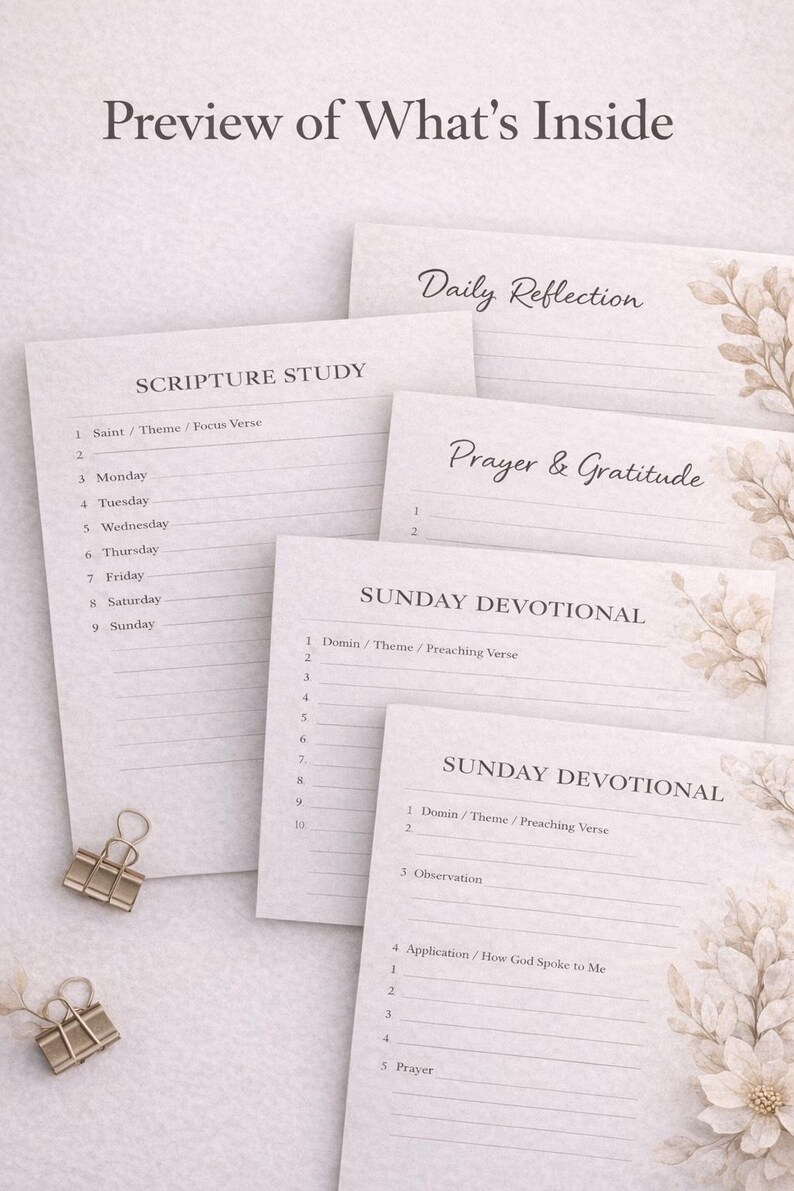 Faith Journal Printable, Christian Prayer Bible Study Planner (instant ...