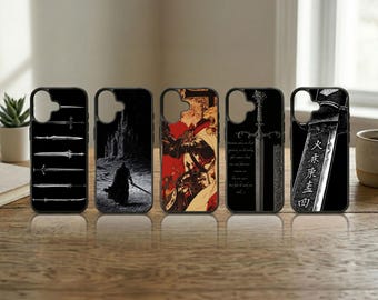 Dark Fantasy Sword Phone Case Gothic Medieval Warrior Cover for iPhone 17 16 15 14 13 Pro Max Samsung S26 S25 Ultra Magic Weapon Gift