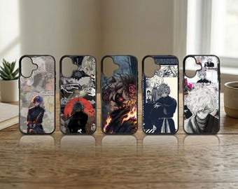 Dark Shinobi Phone Case Floral Fire Art Cover for iPhone 17 16 15 14 13 Pro Max Samsung S26 S25 Ultra Anime Assassin Gift Aesthetic