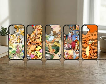 Vintage Honey Bear Phone Case Storybook Tiger Cover for Samsung S25 S24 Ultra iPhone 17 16 15 14 13 Pro Max Cottagecore Animal Art Gift