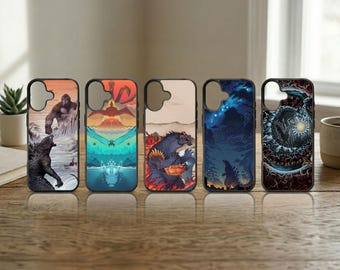 Giant Kaiju Phone Case Radioactive Monster Cover for iPhone 17 16 15 14 13 Pro Max Samsung S26 S25 Ultra Atomic Dinosaur Gift