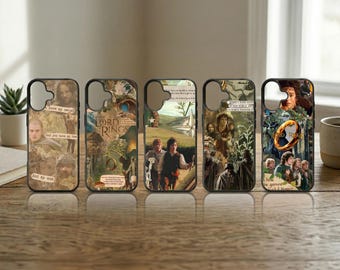 Epic Fantasy Phone Case Elven Magic Cover for Samsung S25 S24 Ultra iPhone 17 16 15 14 13 Pro Max Halfling Door Bookish Art Gift